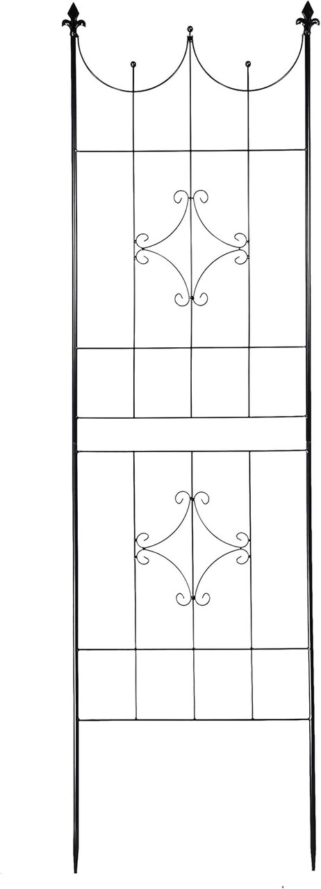 Larger Garden Trellis Plant Support – 70" x 20" Wire Lattice Grid Panel Stake Fence, Black, Ideal for Climbing Plants, Potted Vines, Vegetables, Flowers, Ivy, Roses, and Clematis in Lawn, Backyard, Patio, or Garden